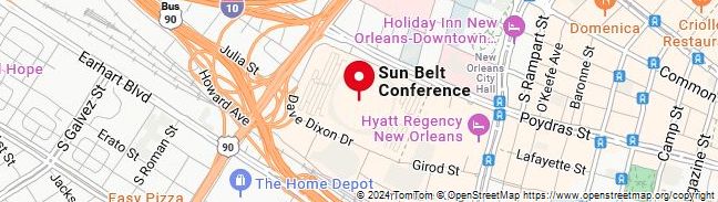 Map of sun belt conference